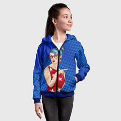 Толстовка на молнии детская Pop Art Girl, цвет: 3D-синий — фото 2