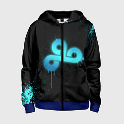 Толстовка на молнии детская Cloud 9: Black collection, цвет: 3D-синий
