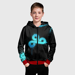 Толстовка на молнии детская Cloud 9: Black collection, цвет: 3D-красный — фото 2