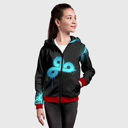 Толстовка на молнии детская Cloud 9: Black collection, цвет: 3D-красный — фото 2