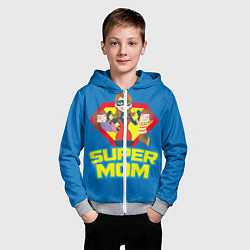 Толстовка на молнии детская Супермама, цвет: 3D-меланж — фото 2