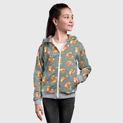 Толстовка на молнии детская Foxes Yoga, цвет: 3D-меланж — фото 2