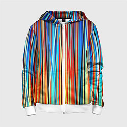 Толстовка на молнии детская Colored stripes, цвет: 3D-белый