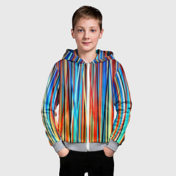 Толстовка на молнии детская Colored stripes, цвет: 3D-меланж — фото 2