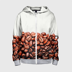 Толстовка на молнии детская Coffee, цвет: 3D-меланж