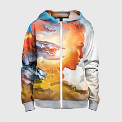 Толстовка на молнии детская HZD 3, цвет: 3D-меланж