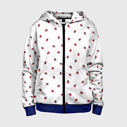 Толстовка на молнии детская Божьи коровки, цвет: 3D-синий