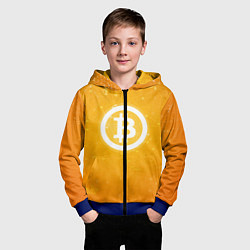 Толстовка на молнии детская Bitcoin Orange, цвет: 3D-синий — фото 2