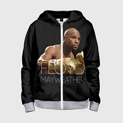 Толстовка на молнии детская Floyd Mayweather, цвет: 3D-меланж