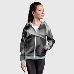 Толстовка на молнии детская Gray abstraction, цвет: 3D-меланж — фото 2