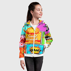 Толстовка на молнии детская Pop Art, цвет: 3D-белый — фото 2