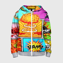 Толстовка на молнии детская Pop Art, цвет: 3D-меланж