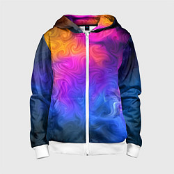 Толстовка на молнии детская Узор цвета, цвет: 3D-белый