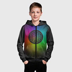 Толстовка на молнии детская Coldplay Colour, цвет: 3D-черный — фото 2