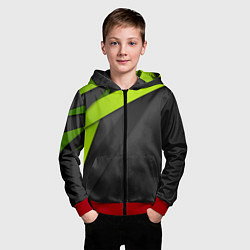 Толстовка на молнии детская Спортивная геометрия 6, цвет: 3D-красный — фото 2