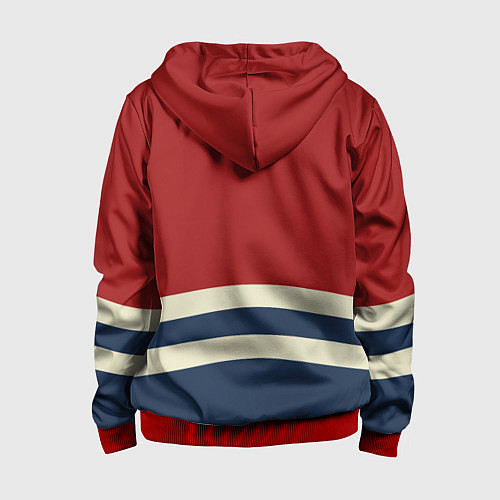 Детская толстовка на молнии Волны в море / 3D-Красный – фото 2