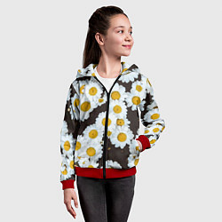 Толстовка на молнии детская Аромашки, цвет: 3D-красный — фото 2