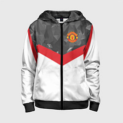 Толстовка на молнии детская Man United FC: Grey Polygons, цвет: 3D-черный