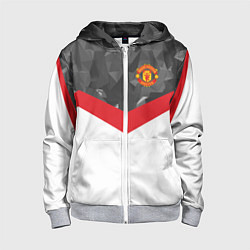 Толстовка на молнии детская Man United FC: Grey Polygons, цвет: 3D-меланж