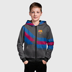 Толстовка на молнии детская Barcelona FC: Dark style, цвет: 3D-черный — фото 2