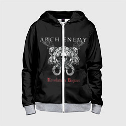 Толстовка на молнии детская Arch Enemy: Revolution Begins, цвет: 3D-меланж
