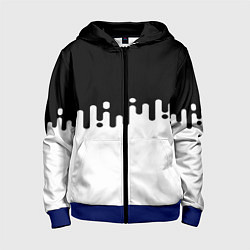 Толстовка на молнии детская Чёрно-белый узор, цвет: 3D-синий