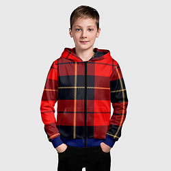 Толстовка на молнии детская Клетка, цвет: 3D-синий — фото 2
