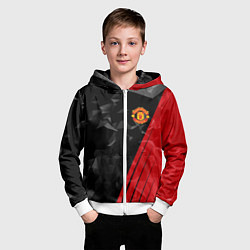 Толстовка на молнии детская FC Manchester United: Abstract, цвет: 3D-белый — фото 2