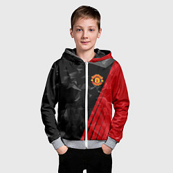 Толстовка на молнии детская FC Manchester United: Abstract, цвет: 3D-меланж — фото 2