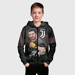 Толстовка на молнии детская Джанлуиджи Буффон, цвет: 3D-черный — фото 2