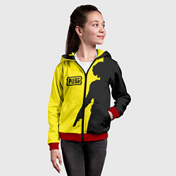 Толстовка на молнии детская PUBG: Yellow Shadow, цвет: 3D-красный — фото 2