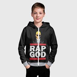 Толстовка на молнии детская Rap God Eminem, цвет: 3D-меланж — фото 2