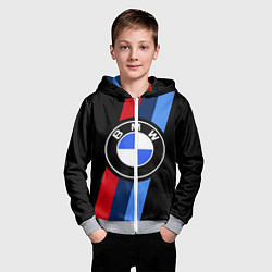 Толстовка на молнии детская BMW 2021 M SPORT БМВ М СПОРТ, цвет: 3D-меланж — фото 2