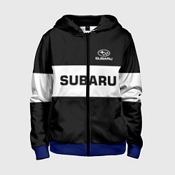 Толстовка на молнии детская Subaru: Black Sport, цвет: 3D-синий