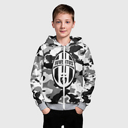 Толстовка на молнии детская FC Juventus: Camouflage, цвет: 3D-меланж — фото 2