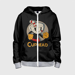 Детская толстовка на молнии Cuphead: Mugman