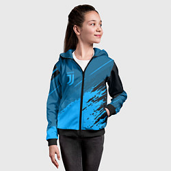 Толстовка на молнии детская FC Juventus: Blue Original, цвет: 3D-черный — фото 2