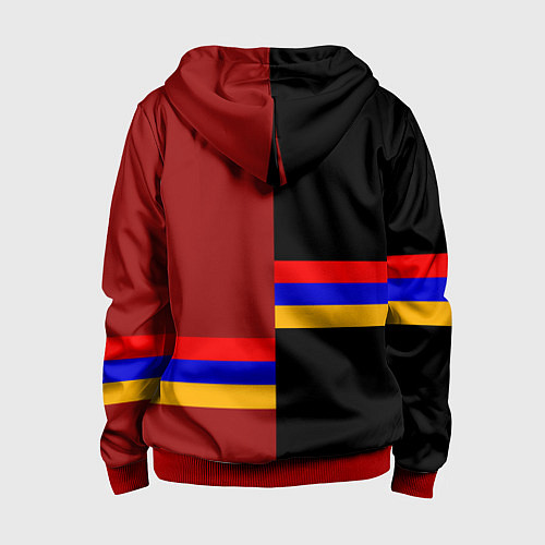 Детская толстовка на молнии Armenia / 3D-Красный – фото 2