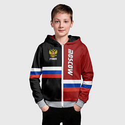 Толстовка на молнии детская Moscow, Russia, цвет: 3D-меланж — фото 2