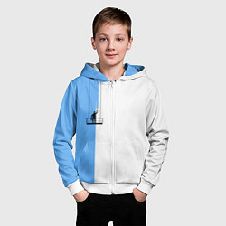 Толстовка на молнии детская Маляр красит фасад, цвет: 3D-белый — фото 2