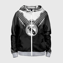 Толстовка на молнии детская FC Real Madrid: Black Style, цвет: 3D-меланж