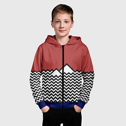 Толстовка на молнии детская Горы Твин Пикс, цвет: 3D-синий — фото 2