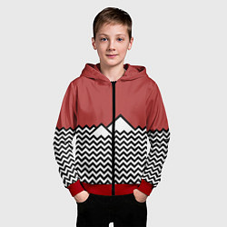 Толстовка на молнии детская Горы Твин Пикс, цвет: 3D-красный — фото 2