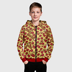 Толстовка на молнии детская Любитель пиццы, цвет: 3D-красный — фото 2