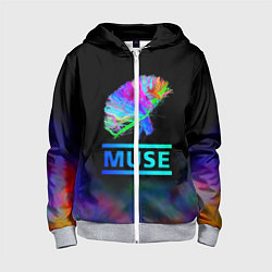 Толстовка на молнии детская Muse: Neon Flower, цвет: 3D-меланж