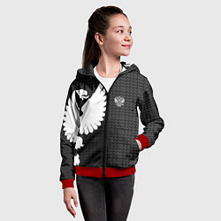 Толстовка на молнии детская Russia: Dark Sport, цвет: 3D-красный — фото 2