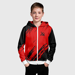 Толстовка на молнии детская USSR: Red Patriot, цвет: 3D-белый — фото 2
