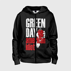 Толстовка на молнии детская Green Day: American Idiot, цвет: 3D-черный