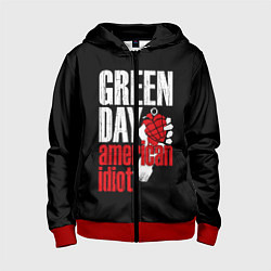 Толстовка на молнии детская Green Day: American Idiot, цвет: 3D-красный