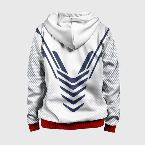 Детская толстовка на молнии N7: White Armor / 3D-Красный – фото 2